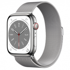 Apple Watch Series 8 41mm Silver Stainless Steel Case with Milanese Loop Silver (MNJ73/MNJ83)