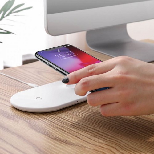 Baseus Wireless Charger Smart 2 in 1 White (WX2IN102)