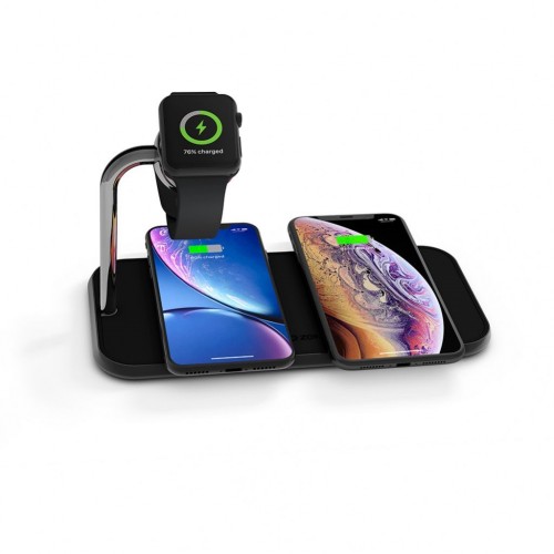 Бездротова зарядка Zens Dual Aluminium Wireless Charger + Apple Watch 10W Black (ZEDC05B / 00)