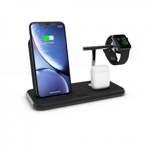 Бездротове зарядний пристрій Zens Stand + Dock + Watch Aluminium Wireless Charger 10W Black (ZEDC07B / 00)