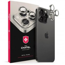 Захисні лінзи на камеру +NEU Chatel Metal Frame Lens Protector Glass For iPhone 16 Pro /16 Pro Max Silver