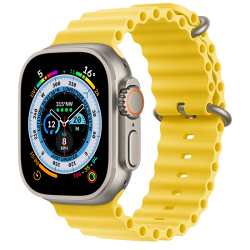 Apple Watch Ultra GPS + Cellular 49mm Titanium Case with Yellow Ocean Band (MNH93/MNHG3)