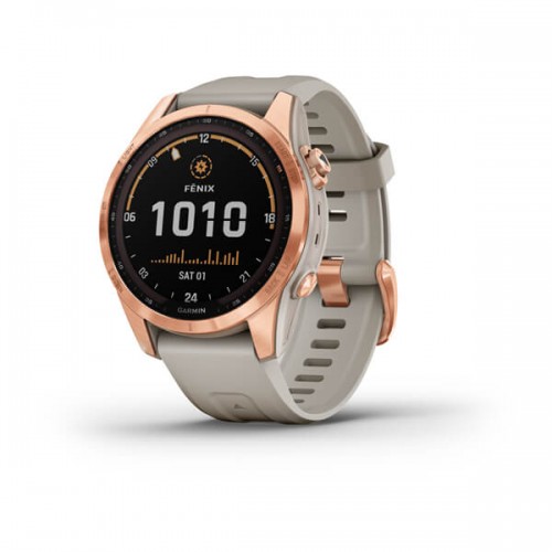 Смарт-годинник Garmin Fenix 7S Solar Rose Gold with Light Sand Band (010-02539-10/11)