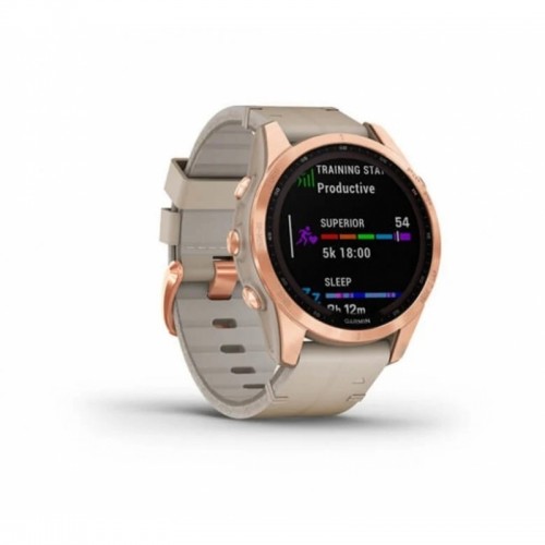 Смарт-годинник Garmin Fenix 7S Sapphire Solar Rose G. Titanium w. Limestone L. Band (010-02539-35)