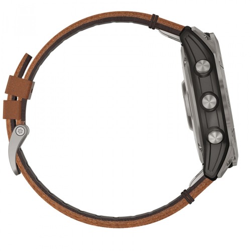 Смарт-годинник Garmin Fenix 7X Sapphire Solar Titanium w. Chestnut Leather Band (010-02541-19)