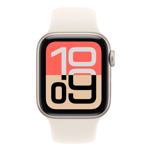 Apple Watch SE 3 44mm Starlight Aluminum Case with Starlight Sport Band - M/L (MEHJ4)