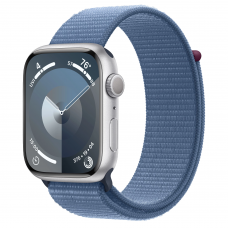 Apple Watch Series 9 45mm Silver Aluminum Case with Winter Blue Sport Loop NO BOX