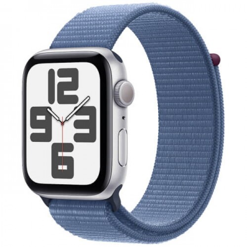 Apple Watch SE 2 44mm Silver Aluminum Case with Winter Blue Sport Loop (MREF3)