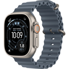 Apple Watch Ultra 3 49mm GPS + LTE Natural Titanium Case with Anchor Blue Ocean Band (MEWH4)