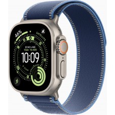 Apple Watch Ultra 3 49mm GPS + LTE Natural Titanium Case with Blue/Bright Blue Trail Loop - M/L (MEWU4)