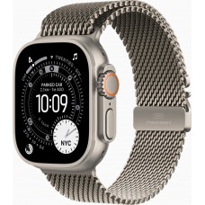 Apple Watch Ultra 3 49mm GPS + LTE Natural Titanium Case with Natural Titanium Milanese Loop - Large (MF0E4)