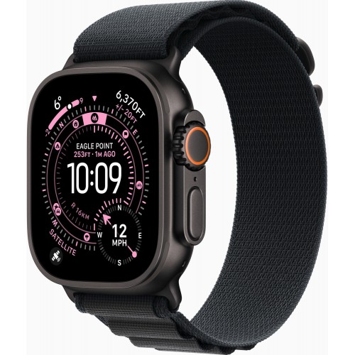 Apple Watch Ultra 3 49mm GPS + LTE Black Titanium Case with Black Alpine Loop - Large (MF0X4)