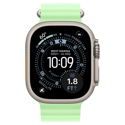 Apple Watch Ultra 3 49mm GPS + LTE Natural Titanium Case with Neon Green Ocean Band (MF1V4+MGCF4)