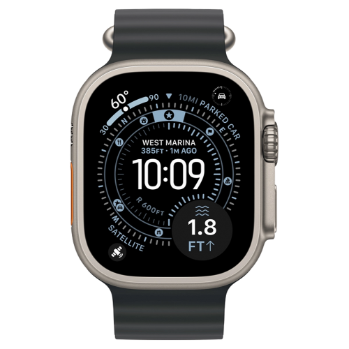 Apple Watch Ultra 3 49mm GPS + LTE Natural Titanium Case with Black Ocean Band (MF1V4+MXTL3)