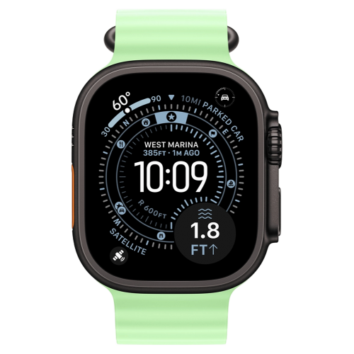 Apple Watch Ultra 3 49mm GPS + LTE Black Titanium Case with Neon Green Ocean Band (MF254+MGCL4)