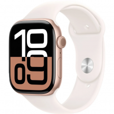 Apple Watch Series 10 GPS 42mm Rose Gold Aluminum Case with Light Blush Sport Band S/M (MWWH3)