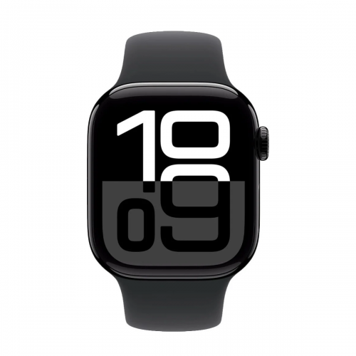 Apple Watch Series 10 GPS 46mm Jet Black Aluminum Case with Black Sport Band M/L (MWWQ3)