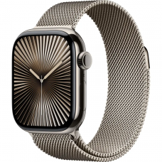 Apple Watch Series 10 GPS + Cellular 46mm Natural Titanium Case w. Natural Milanese Loop - M/L (MWYC3)