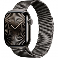 Apple Watch Series 10 GPS + Cellular 42mm Slate Titanium Case w. Slate Milanese Loop (MX053) NO BOX