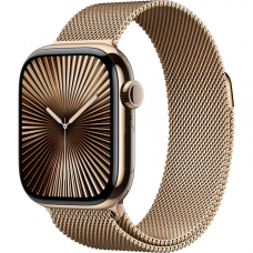 Apple Watch Series 10 GPS + Cellular 42mm Gold Titanium Case w. Gold Milanese Loop (MX083)