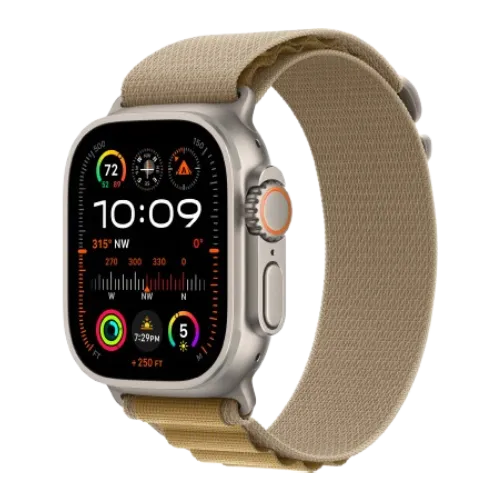 Apple Watch Ultra 2 49mm GPS + Cellular Natural Titanium Case with Tan Alpine Loop - L (MX4H3)