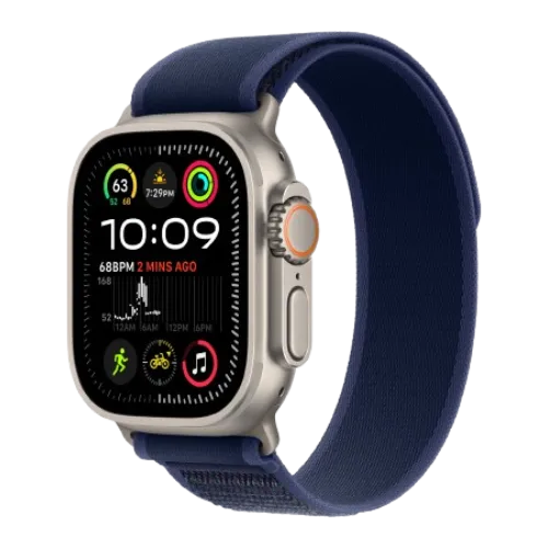 Apple Watch Ultra 2 49mm GPS + Cellular Natural Titanium Case with Blue Trail Loop - M/L (MX4L3)