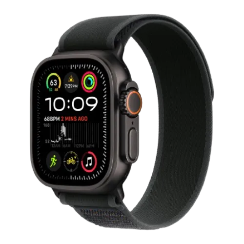 Apple Watch Ultra 2 49mm GPS + Cellular Black Titanium Case with Black Trail Loop - M/L (MX4V3)