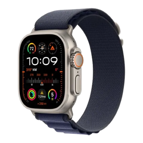 Apple Watch Ultra 2 49mm GPS + Cellular Natural Titanium Case with Navy Alpine Loop - L (MYT33+MXN03)