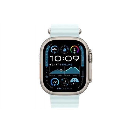 Apple Watch Ultra 2 49mm GPS + Cellular Natural Titanium Case with Ice Blue Ocean Band (MYT03+MXTF3)