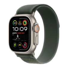 Apple Watch Ultra 2 49mm GPS + Cellular Natural Titanium Case with Green Trail Loop - M/L (MYT73+MXTP3)