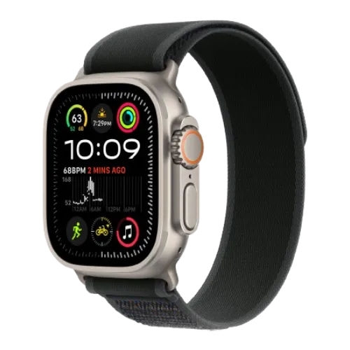 Apple Watch Ultra 2 49mm GPS + Cellular Natural Titanium Case with Black Trail Loop - S/M (MYT73+MXTQ3)