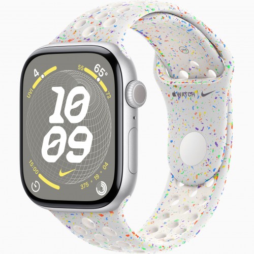 Apple Watch Series 10 GPS 46mm Silver Aluminium Case with Pure Platinum Nike Sport Band - M/L