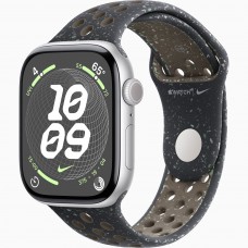 Apple Watch Series 10 GPS 42mm Jet Black Aluminium Case with Midnight Sky Nike Sport Band - S/M