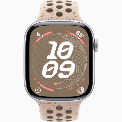 Apple Watch Series 10 GPS 42mm Rose Gold Aluminium Case with Desert Stone Nike Sport Band - S/M