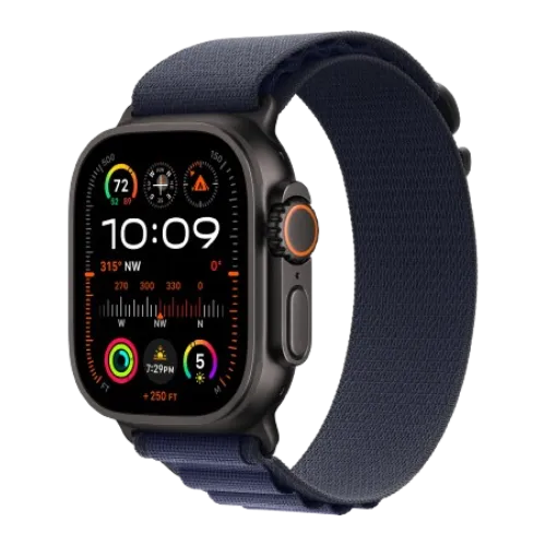 Apple Watch Ultra 2 49mm GPS + Cellular Black Titanium Case with Navy Alpine Loop - M (MYTF3+MYPX3)