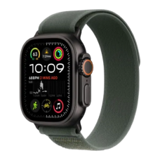 Apple Watch Ultra 2 49mm GPS + Cellular Black Titanium Case with Green Trail Loop - M/L (MYTJ3+MYQ43)