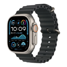 Apple Watch Ultra 2 49mm GPS + Cellular Natural Titanium Case with Black Ocean Band (MYT03+MXTL3)