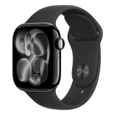 Apple Watch Series 11 GPS 42mm Jet Black Aluminum Case with Black Sport Band - M/L (MEQU4)