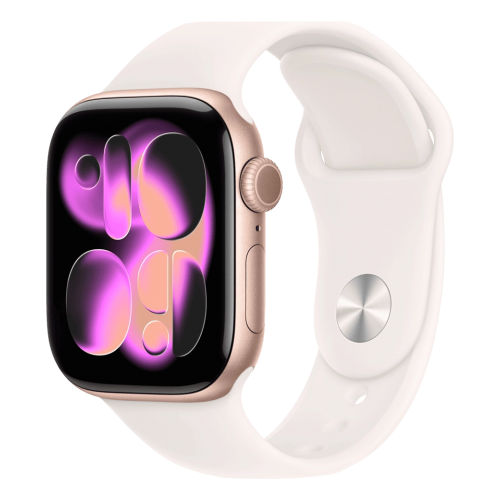 Apple Watch Series 11 GPS 42mm Rose Gold Aluminum Case with Light Blush Sport Band - M/L (MEU44)