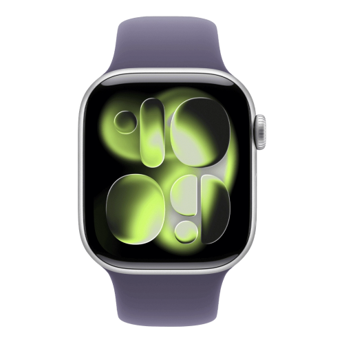 Apple Watch Series 11 GPS 42mm Silver Aluminum Case with Purple Fog Sport Band - S/M (MEU64)