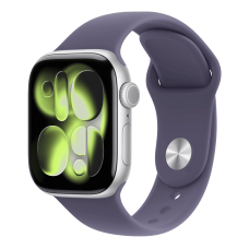Apple Watch Series 11 GPS 42mm Silver Aluminum Case with Purple Fog Sport Band - M/L (MEU74)