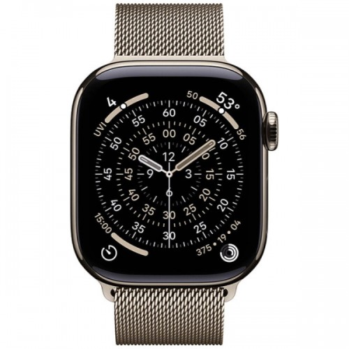 Apple Watch Series 11 GPS + Cellular 42mm Natural Titanium Case with Natural Milanese Loop - S/M (MF8P4)