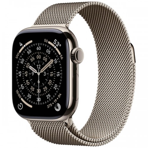 Apple Watch Series 11 GPS + Cellular 42mm Natural Titanium Case with Natural Milanese Loop - S/M (MF8P4)