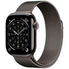 Apple Watch Series 11 GPS + Cellular 42mm Slate Titanium Case with Slate Milanese Loop - S/M (MF9K4+MGJ14)