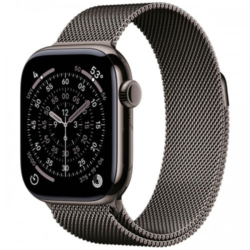 Apple Watch Series 11 GPS + Cellular 46mm Slate Titanium Case with Slate Milanese Loop - S/M (MF9K4+MGJ14)