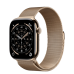 Apple Watch Series 11 GPS + Cellular 46mm Gold Titanium Case with Gold Milanese Loop - M/L (MFD84)