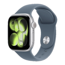 Apple Watch Series 11 GPS 42mm Silver Aluminum Case with Anchor Blue Sport Band - M/L