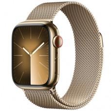 Apple Watch Series 9 GPS + Cellular 41mm Gold Stainless Steel Case with Gold Milanese Loop (MRJ73)