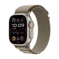 Apple Watch Ultra 2 49mm GPS + LTE Titanium Case with Olive Alpine Loop Large